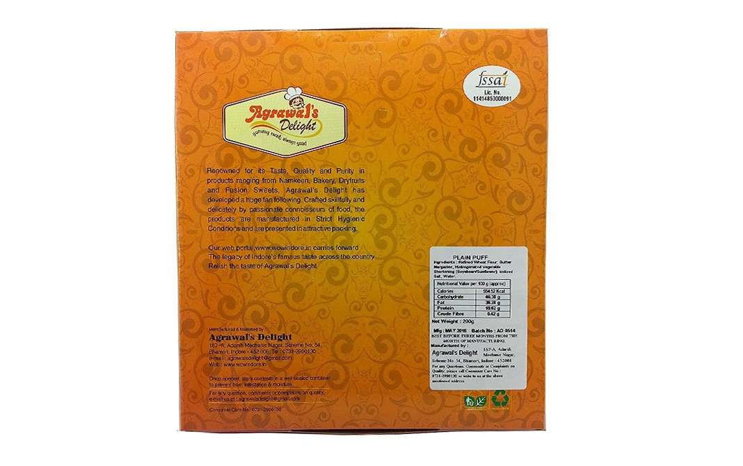 Agrawal's Delight Plain Puff    Box  200 grams